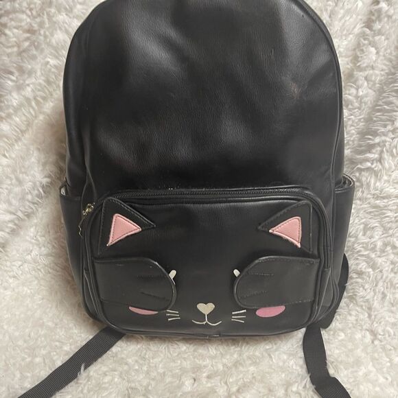Betsey Johnson synthetic Black Cat Face pick a boo Medium Backpack. main image 12